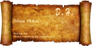 Dósa Huba névjegykártya